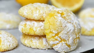 Soft Lemon Crinkle Cookies  Em’s Kitchen [upl. by Kynan509]