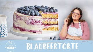 Blaubeertorte  Heidelbeertorte 🫐🍰 – Rezept mit Sahne I Einfach Backen [upl. by Heber]