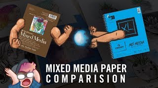 Testing Out Mixed Media Paper  Canson vs Strathmore [upl. by Yelhak]