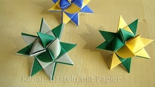 Fröbelsterne Anleitung Weihnachtssterne basteln mit Papier  Origami Stern Anleitung  Sterne [upl. by Alair]