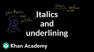 How to use italics and underlines  Punctuation  Khan Academy [upl. by Sewoll]