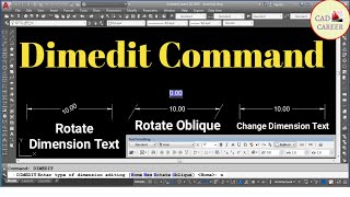 Using Dimedit command in AutoCAD  Dimension Text Editing  How To Edit dimesion Text in AutoCAD [upl. by Atiker]