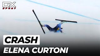 Alpine Ski Elena Curtoni crash at Saint Moritz  SuperG  2023 🇮🇹 [upl. by Einttirb]