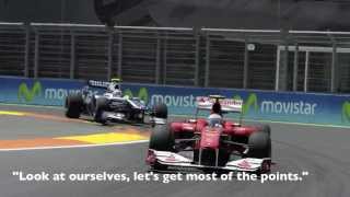 F1 Collection of Team Radio  Alonso 2010 with subtitles [upl. by Uolyram]