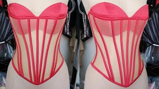 LET US DRAFT A FUNNEL CORSET  MID BUST CORSET PATTERN DRAFTING  FUNNEL CORSET [upl. by Llertnac]