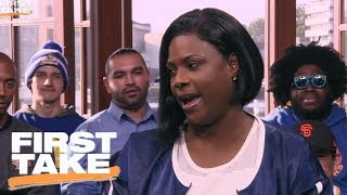 Draymond Greens Mom On Her Sons Emotions and Kevin Durant  First Take  June 5 2017 [upl. by Ainoz195]