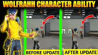 FREE FIRE WOLFRAM CHARACTER ABILITY  WOLFRAHH ABILITY IN FREE FIRE  WOLFRAHH CHARACTER ABILITY [upl. by Eachelle769]