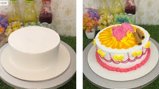 Most satisfying cake decoration  Yellow cake decoration  Cake decorating  New cake ideas  Cakes [upl. by Cindee]