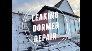 Leaking Roof Dormer Repair  new lead soakers for roof slates shiplap cladding amp EPDM flat roof [upl. by Camilla]