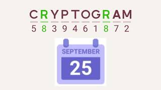 Cryptogram Daily Challenge September 25 2024  Welcome to stockholm Answers [upl. by Herrera]