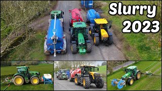 Slurry Spreading 2023  10 Tractors In Action [upl. by Alodi758]