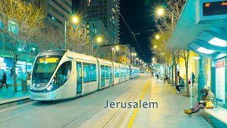 JERUSALEM at Night is BEAUTIFUL Walk in the City Center [upl. by Deragon299]