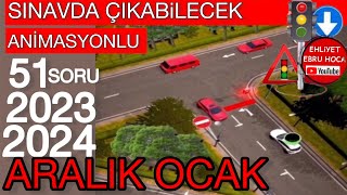 ÖNEMLİ 2023 ARALIK 2024 OCAK EHLİYET SINAV SORULARI EHLİYET SINAV SORULARI 2023 EHLİYET SINAVI [upl. by Aitra]