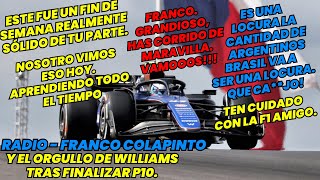 Radio Franco Colapinto Sorprendido con la cantidad de Fans Y su equipo Orgulloso del Piloto F1 [upl. by Durward]