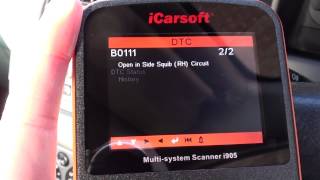 Toyota Airbag Light Fault B0111 Reset With iCarsoft i905 [upl. by Ycnuahc]