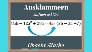 Ausklammern Faktorisieren  gemeinsame Faktoren ausklammern  ganz einfach erklärt  ObachtMathe [upl. by Etessil]