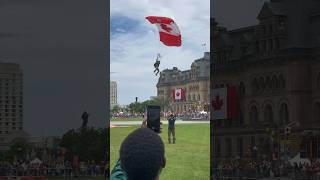 OUCH Parachuter has ROUGH Landing 😂  Canada Day in Ottawa 🇨🇦 [upl. by Ydnas932]