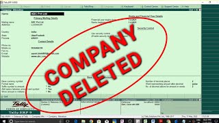 Delete Company Permanently TallyERP 9  टैली में कंपनी डिलीट कैसे करें [upl. by Willet]