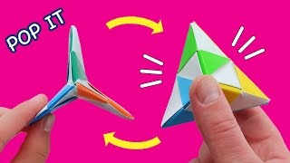 Easy Origami Pop It Fidgets Antistress Funny Moving PAPER TOYS [upl. by Yrrad]