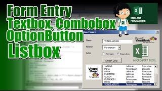 Form Entry Data Excel OptionButton Textbox Combobox pada Listbox [upl. by Adabel538]