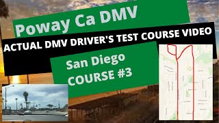 ACTUAL TEST ROUTE Poway DMV Driving Test Course 3 San Diego Behind The Wheel License Tips to Pass [upl. by Orteip343]