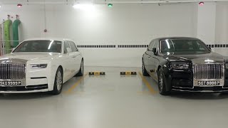 Double Rolls Royce Phantom Extended in carpark [upl. by Nae39]