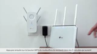 Comment installer un répéteur WiFi TPLink RE650  RE450  RE350  RE305  RE200 via Bouton WPS [upl. by Shawn]