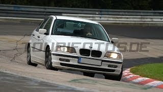 BMW 320d 136cv  909 BTG Nürburgring Vs Mini John WORKS [upl. by Akeryt560]