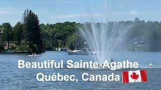 Beautiful SainteAgathedesMonts Quebec Canada  Laurentians  Laurentides  Walking Tour 4K [upl. by Nessi]