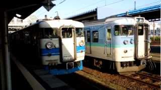 【国鉄型】信越本線115系・北陸本線475系 Local train at Naoetsu station [upl. by Jensen547]