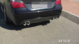 BMW E60 550I with Schmiedmann double sided sliencer system [upl. by Anoerb254]