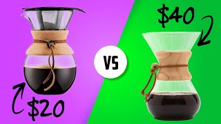 Chemex vs Bodum  Pour Over Coffee Makers Compared [upl. by Lehcsreh]