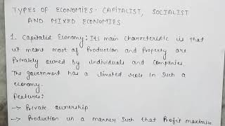 Types of economies capitalist economy and socialist economy class 12 indian economic development [upl. by Carree]