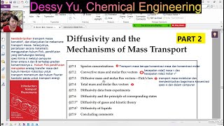 90 62 Bab 17 Difusivitas amp transport massa  fluk masa amp molar hukum Fick Transport Phenomena [upl. by Gardia687]