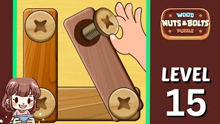 Wood Nuts and Bolts Puzzle Level 15 Solution ⚙️🧩 [upl. by Hoyt]