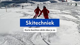 Skitechniek korte bochten skiën doe je zo skien wintersport tips [upl. by Ayrolg720]