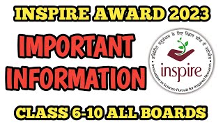 Inspire Award 2023 Full Details  MANAK AWARD  Class 6 to 10  ₹10000 inspireaward cbse [upl. by Nedroj]