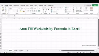 How to Auto Fill Weekdays or Weekends in Excel [upl. by Launce]