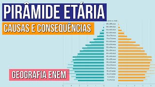 PIRÂMIDE ETÁRIA causas e consequências  Geografia para o Enem  Eduardo [upl. by Keli798]