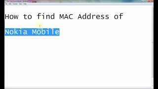 How to find MAC Address of Nokia Mobilemp4  YouTubeflv [upl. by Oniluap550]