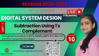 DSD10 Subtraction using 1s complement  1s Complement Subtraction Explained with Examples [upl. by Yendis]