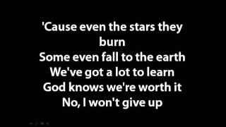 Jason Mraz  I wont give up lyrics [upl. by Adon]