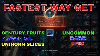 Mir4 Fastest Way Get Century Fruits Flower Oil Unihorn Slices Uncommon Rare or Epic items [upl. by Dinnie289]