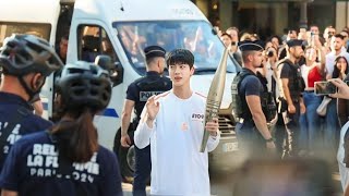 surprising moment Jin again created an unexpected situation when carrying the Paris Olympic torch [upl. by Marianna961]