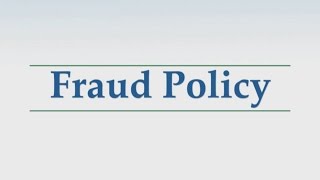 Fraud Series 1 Fraud Policy [upl. by Jilleen]