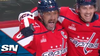 Alex Ovechkin Gets A Friendly Bounce To Score For His Fifth Straight Game [upl. by Caravette867]