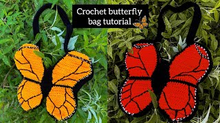 DIY Crochet Butterfly bag tutorial🦋  Easy and beginner friendly  Aesthetic amp Pinteresty [upl. by Ased418]