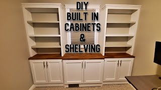 DIY Built in cabinets and shelving for home office [upl. by Siroval]