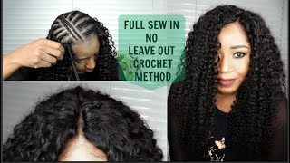 FULL SEW IN NO LEAVE OUT  NO CLOSURE CROCHET METHOD  FT ALI PEARL HAIR [upl. by Bonucci2]