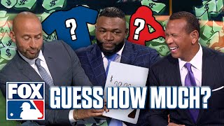 Derek Jeter David Ortiz and Alex Rodriguez play Guess How Much  MLB on FOX [upl. by Annohsak188]